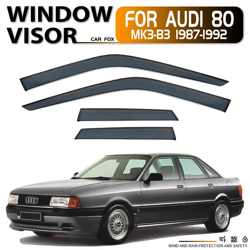 Per AUDI 80 B3 1987-1992 Finestra di automobile Visiera Tenda Shelter Parabrezza Finestrino laterale Pioggia Parasole Accessori auto