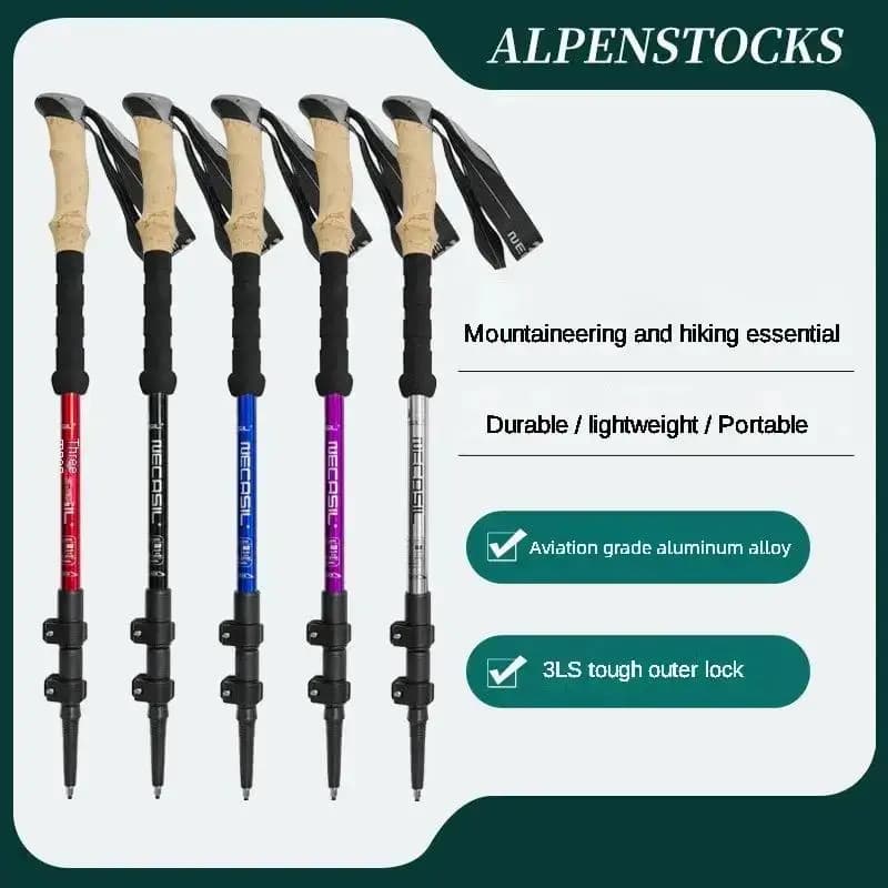 1/10PCS Aluminum Trekking Outdoor Anti Shock Sticks Telescopic Stroller Sticks Trekking Sticks Ultralight Walking Sticks 135 CENTIMETRI