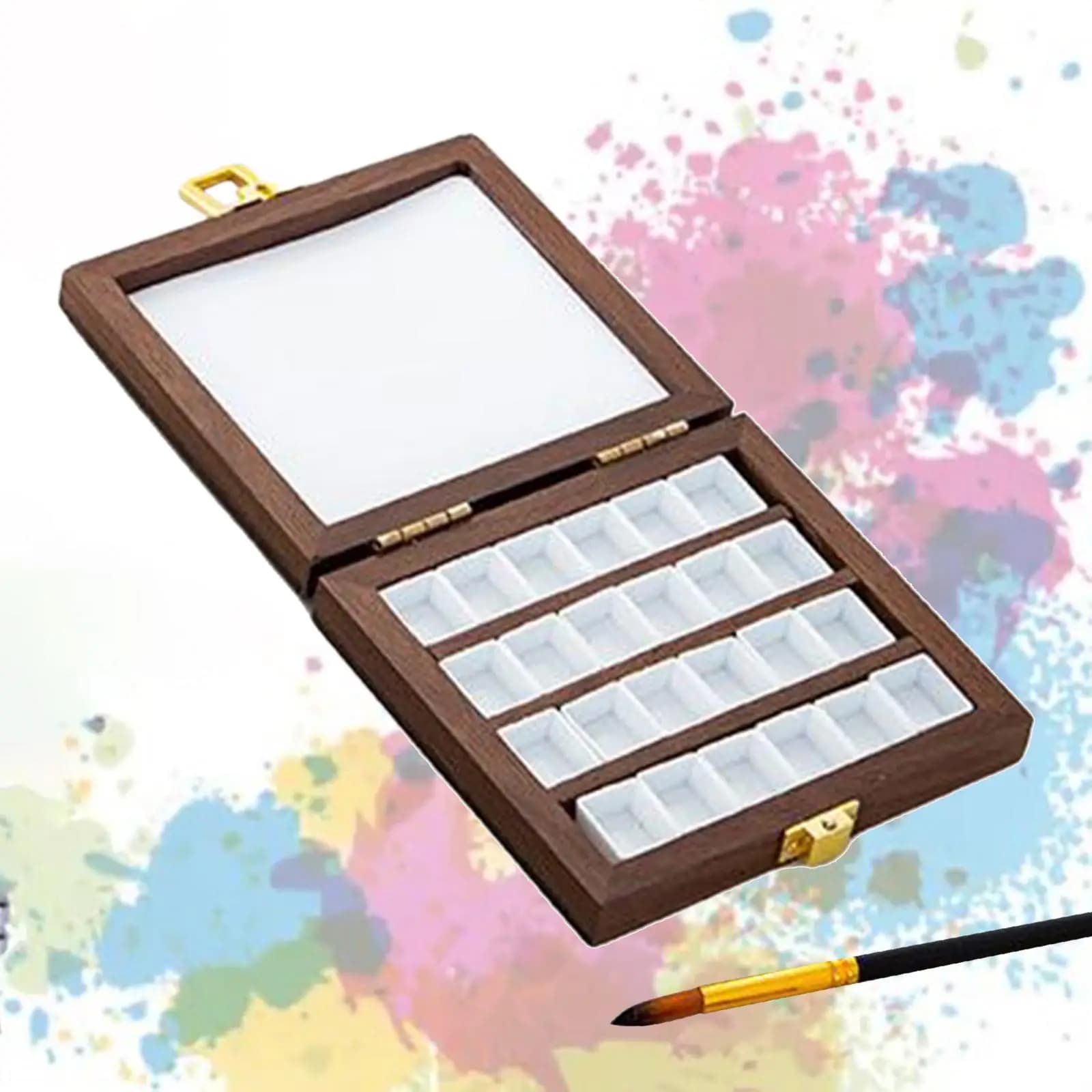 Empty Watercolor Palette, Paint Pallet, Watercolor Paint Palette Tray, Portable Sketchbook Palette with Lid for Students