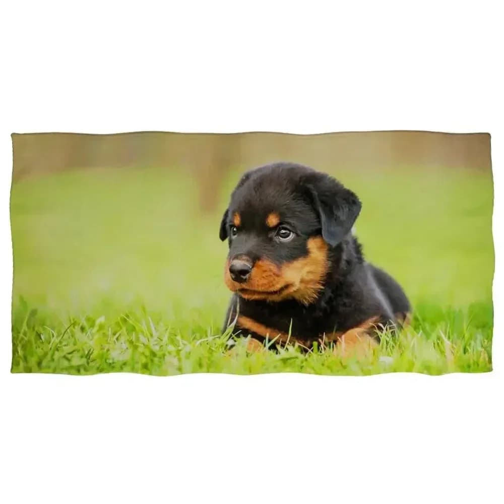 Beach towel for company dogs Rottweiler Design Sand-resistant towel Quick-drying microfiber swim blanket Gym for animal yoga Woman Man