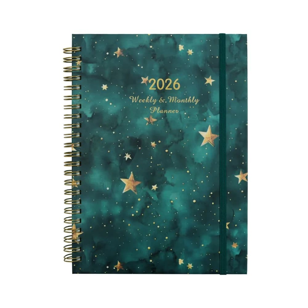 Agenda Planner 2026 in Inglese, Resistente all'Usura, 12 Mesi, Formato A5, Quaderno per Pianificazione con Carta Spessa