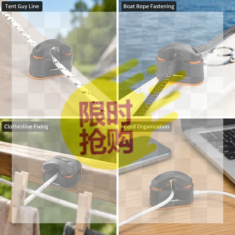 【CMO】Universal Ball Bearings Nylon Rope Clamp Kayak Marine Hardware Fast Entry Cam Cleat With Leading Rings Boat Cleats