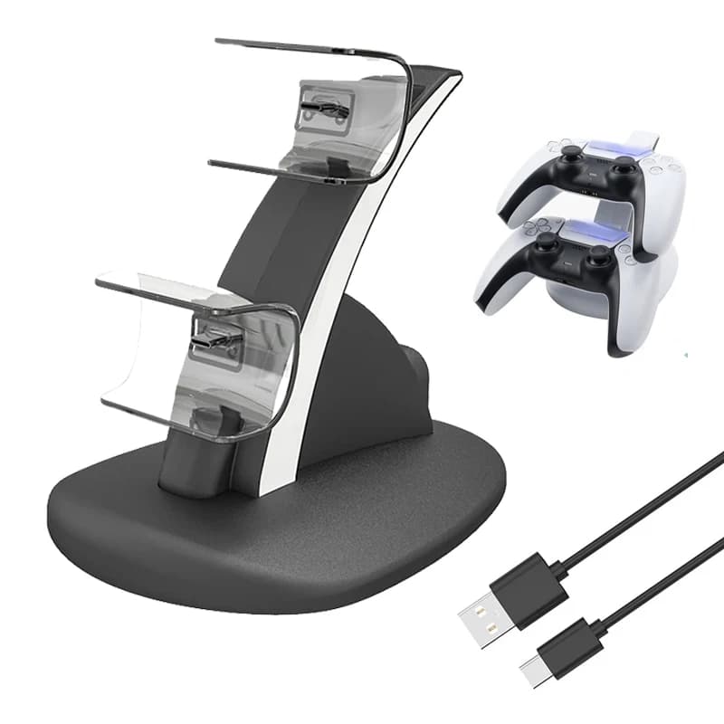 Base di supporto per caricabatterie doppio controller per Sony PS5 Gamepad Supporto per base di ricarica per joystick wireless per accessori PS5