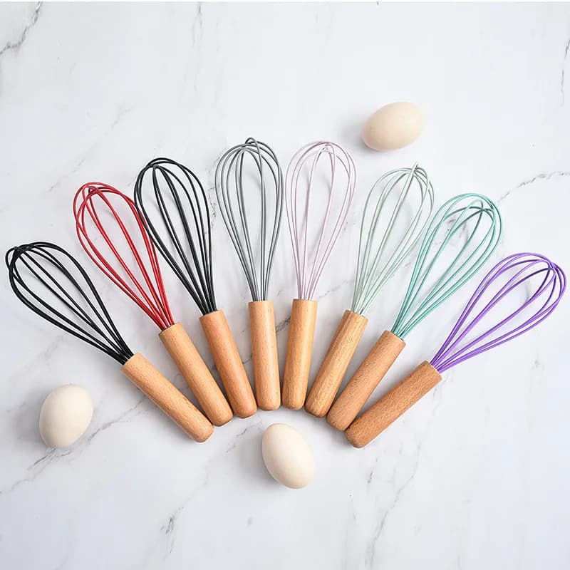 Blender - Blending head with wooden handle - Suitable for blending eggs and egg mixture, cake mixture, and other mixtures