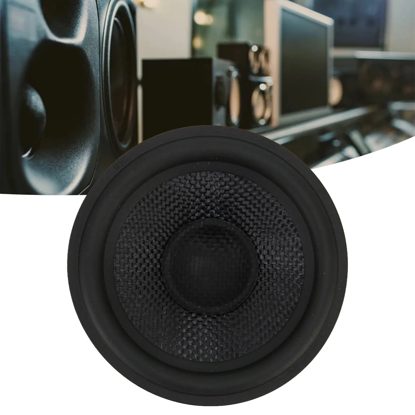 Coni per Subwoofer in Carta, Diametro Interno 1 Pollice, Cono Altoparlante in Carta con Sospensione in Gomma per Altoparlante da 4 Pollici