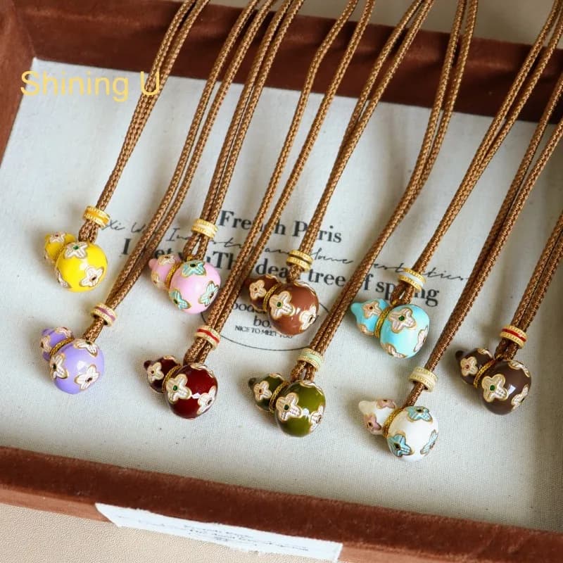 Collana a Forma di Zucca Smaltata Shining U per Donne, Gioielli alla Moda, Nuovo Stile Cinese, Regalo