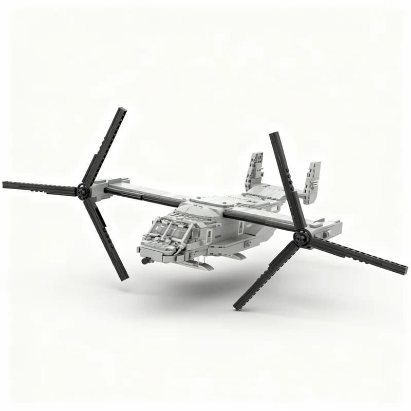 Set di Costruzioni MOC Bell Boeing V-22 Osprey da 865 Pezzi, Modello Creativo, Regalo di Natale, Idea Creativa Fai-da-Te, Giocattolo Educativo
