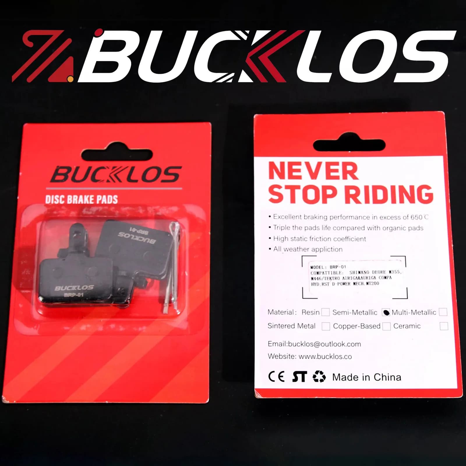 BUCKLOS pastiglie freno a disco semimetalliche pastiglie freno MTB per Shimano B01S/B03S/B05S-RX Mountain Road bicicletta pieghevole meno pastiglie antirumore