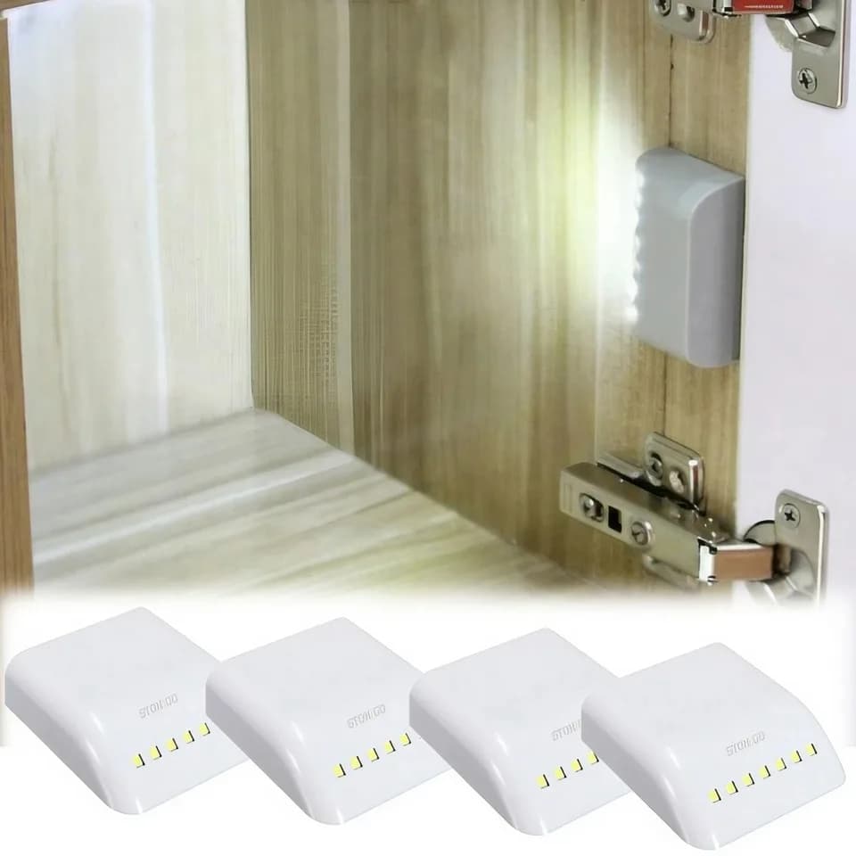 Wireless LED light under the closet, cabinet light with motion sensor, 7 LED ignition/auto shutdown, kitchen cabinet hinge lamp, battery free