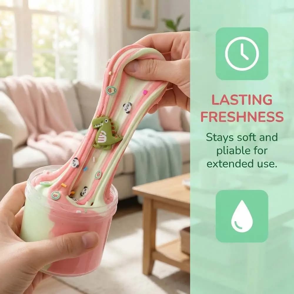 Kit Slime Creativo Morbido e Soffice per lo Sviluppo delle Abilità Manuali, Slime Cristallino Sicuro, Slime Tartaruga Dinosauro, Slime Cristallino Puro per Bambini