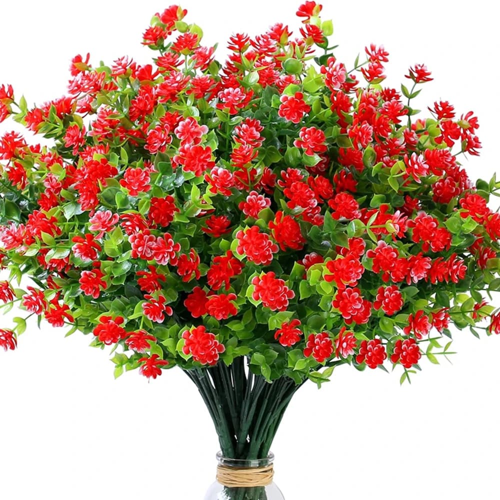 1 PC Fiori di plastica artificiali Pianta di eucalipto finto Arco di nozze Ghirlanda Casa RoomOrnamental Vaso di fiori Festival Scrapbook Decor