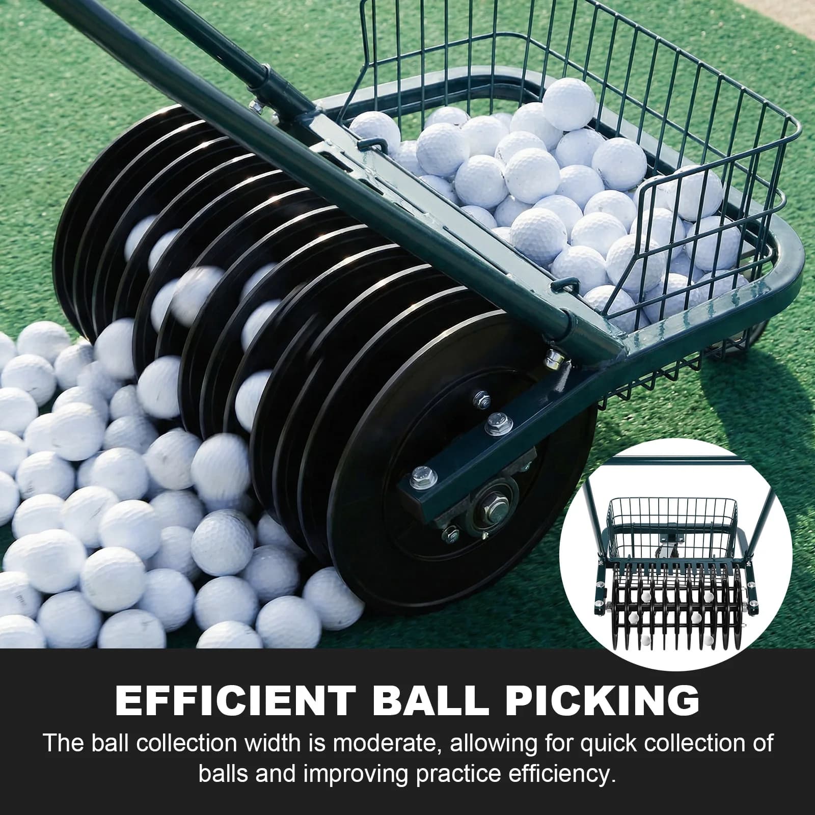Carrello Raccoglipalline da Golf: Strumento per Raccogliere Palline Senza Piegarsi, Salvatempo ed Energia per Tutti i Golfisti