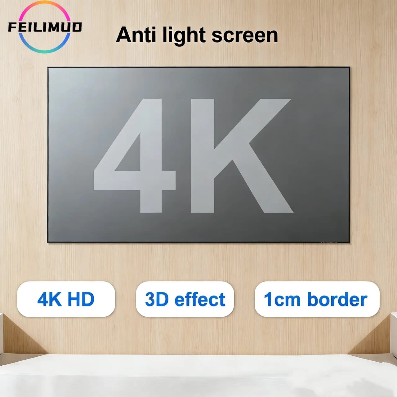 Schermo anti-luce 16:9 portatile per proiezione 3D ad alta definizione con diverse dimensioni adatte al proiettore Touyinger H6/Q10