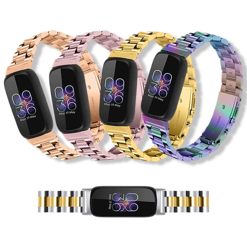 Stainless Steel Strap for Fitbit Inspire 3 Smart Watch Adjustable Metal Buckle Strap for Fitbit Inspire 3 Bracelet