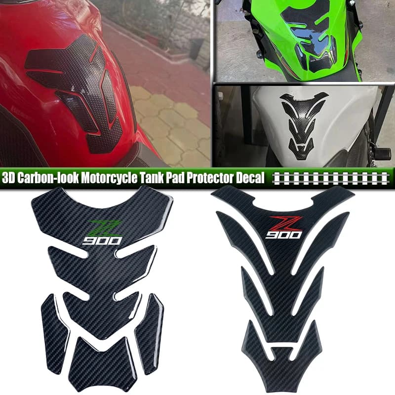 Motorcycle Racing Carbon Fiber Fuel Gas Cap Cover Tank Protector Pad Sticker Decals Fit For NZ900 2017-2026 Z 900