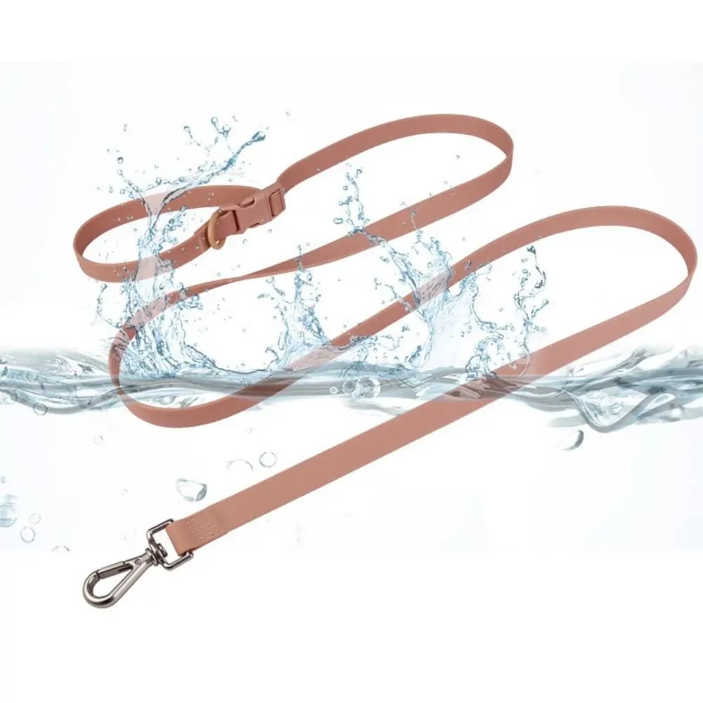 Set Collare e Guinzaglio Regolabile per Cani, in Tessuto Elastico Impermeabile PVC, con Fibbia a Sgancio Rapido, Resistente allo Sporco