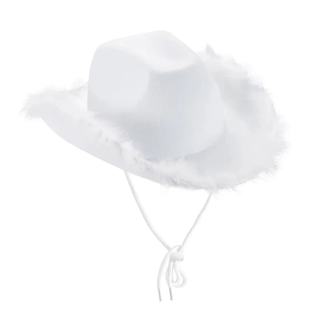 Retro Solid Color Western Cowboy Hat Wide Brim Ethnic Style Jazz Hat Sunscreen Punk Top Hat Cowgirl Party Decorations