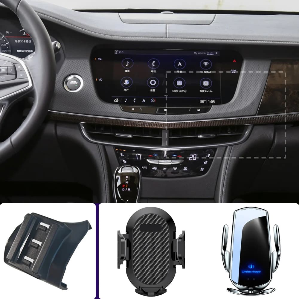 Supporto per telefono da auto per Cadillac CT6 2017 2018 2019-2023 supporti per telefoni cellulari ricarica Wireless per auto accessori speciali per Base fissa