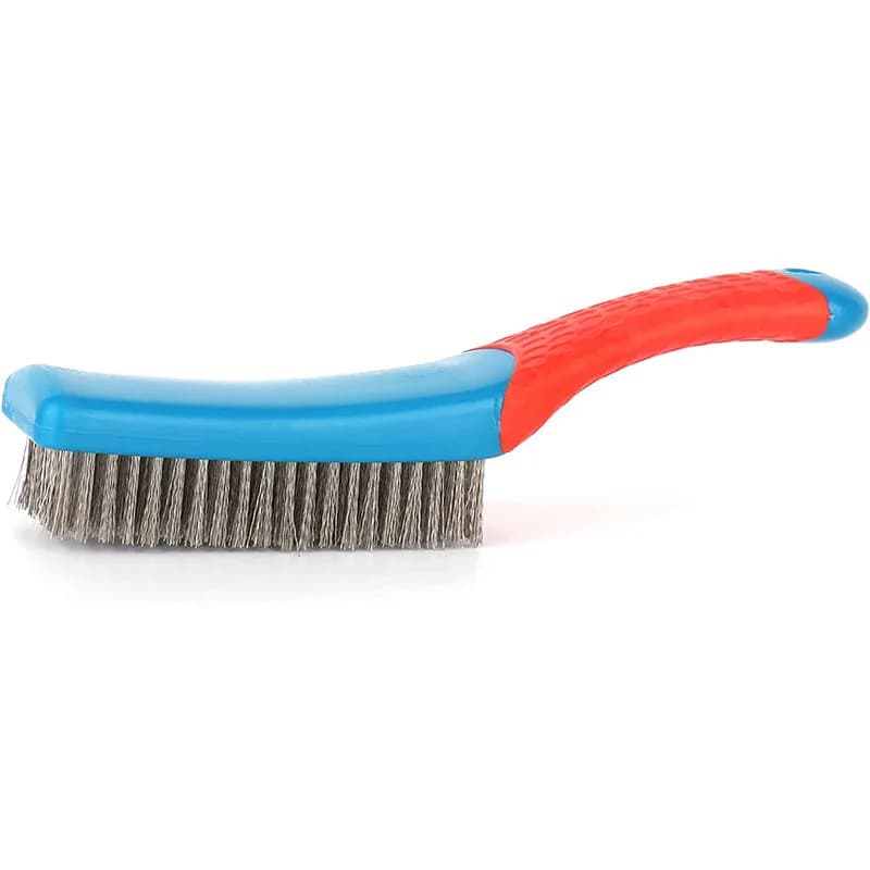 Spazzola metallica in acciaio inossidabile resistente con comoda impugnatura in plastica: perfetta per rimuovere ruggine, scorie di saldatura, sporco e verniciare