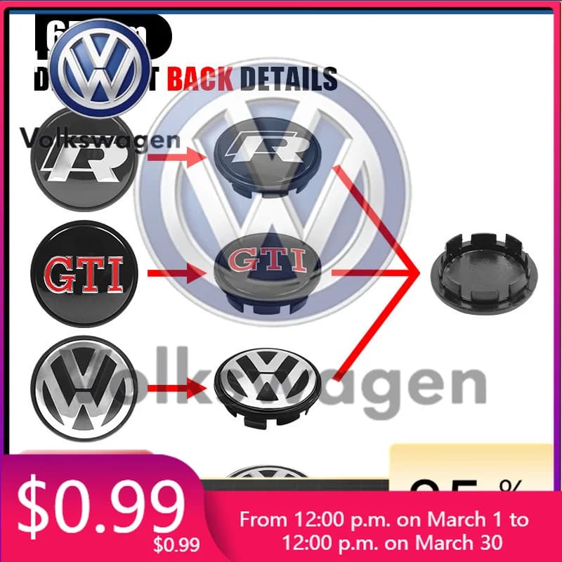 Car Accessories for VOLKSWAGEN VW: Set of 4 55mm and 65mm pairs for Volkswagen PASSAT, Sagitar, BORA J