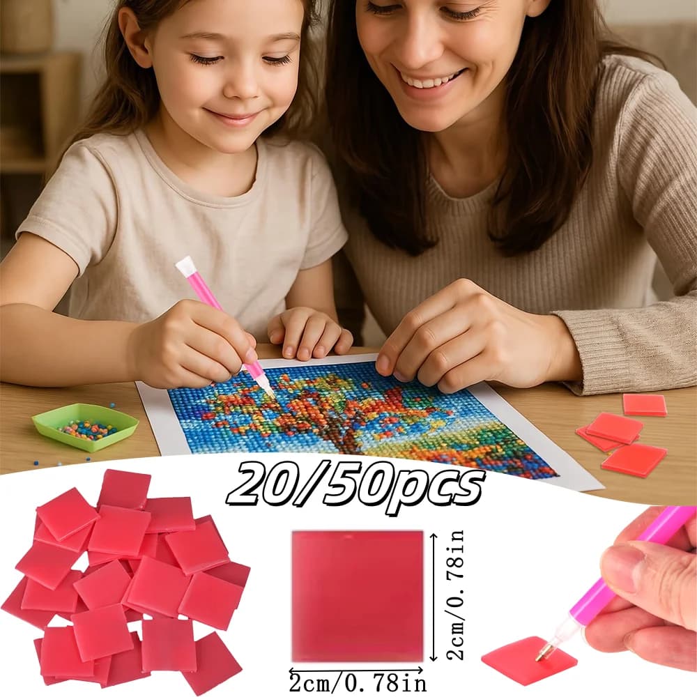 20/50 pz 2x2 cm Accessori Per Pittura Diamante Colla Argilla Cera Fango Semplice Mestiere Diamante Punto Croce Pittura Accessori Strumenti