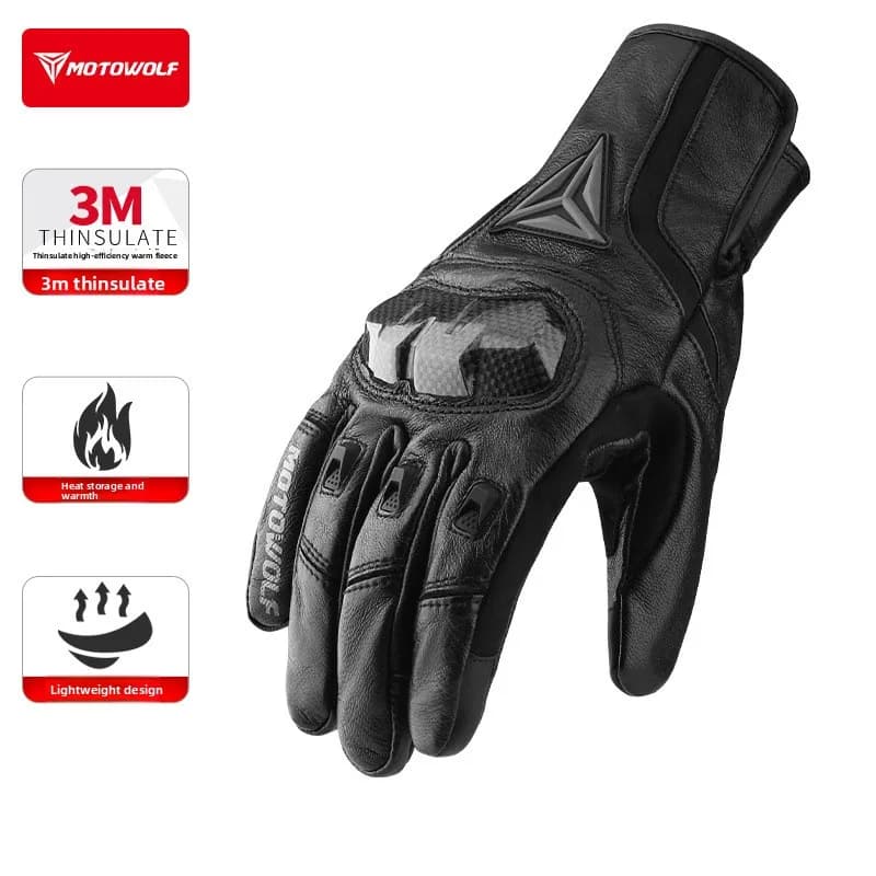 Motorcycle Protect Leather Gloves Unisex Moto Touch Screen Breathable Motocross Riding Winter Protective Full Finger Gloves