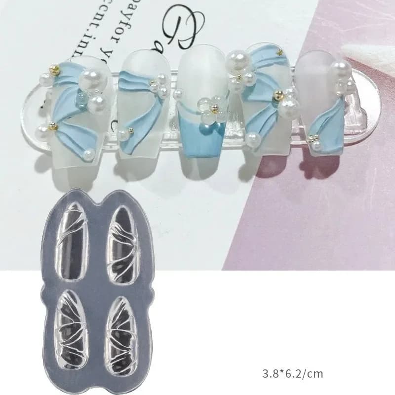 1pc Bowknot 3D Stampo acrilico Decorazioni per nail art Unghie Design fai da te Modelli per nail art in silicone Stampo per unghie