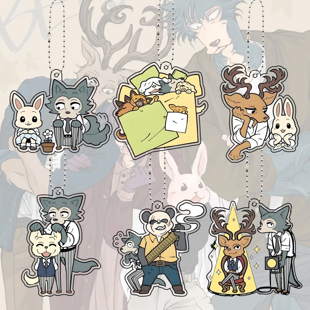 Portachiavi in Acrilico BEASTARS con Personaggi Anime Rouis Legoshi Hal, Decorazione per Borsa, Accessori per Studenti, Set Regalo Kawaii per Coppie