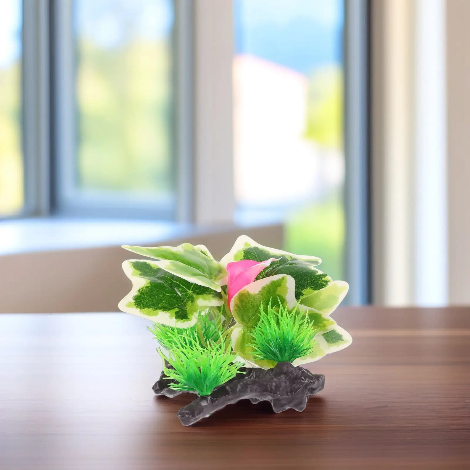 Realistic Pink Artificial Aquarium Plants for Fish Tank Decoration Lifelike Plastic Water Grass Decor Stable Weighted