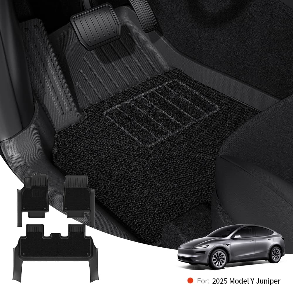 Tappetini YZ per Tesla Model Y Juniper 2026 con strisce di protezione battitacco, rivestimento per tutte le stagioni, tappeto bagagliaio e schienale del vano portabagagli