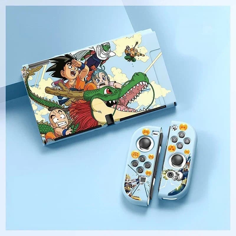 Custodia Protettiva Morbida Anime Dragon Ball Son Goku per Nintendo Switch OLED, Anti-vibrazione, Regalo di Compleanno