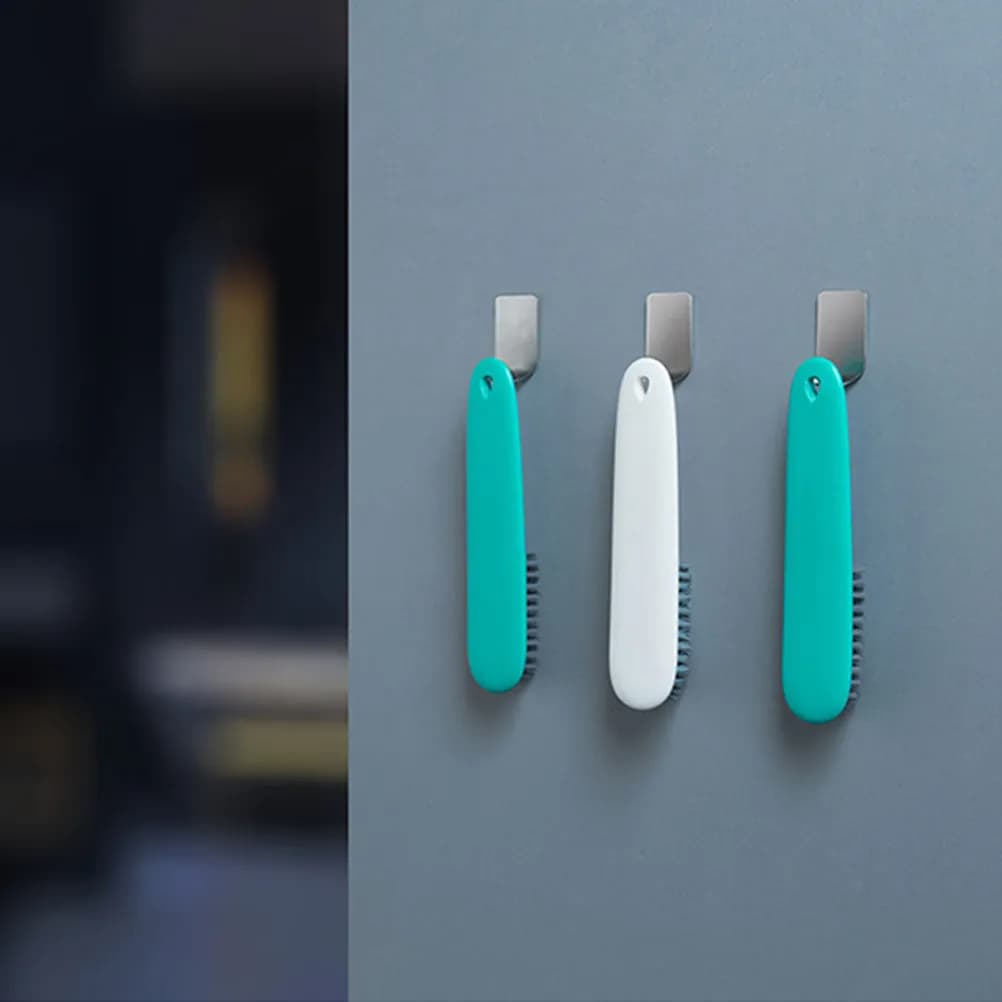 Spazzola per scarpe da 2 pezzi con manico lungo, materiale premium, piccola e leggera, per viaggi, casa, portatile, per la pulizia della biancheria, bianco, verde