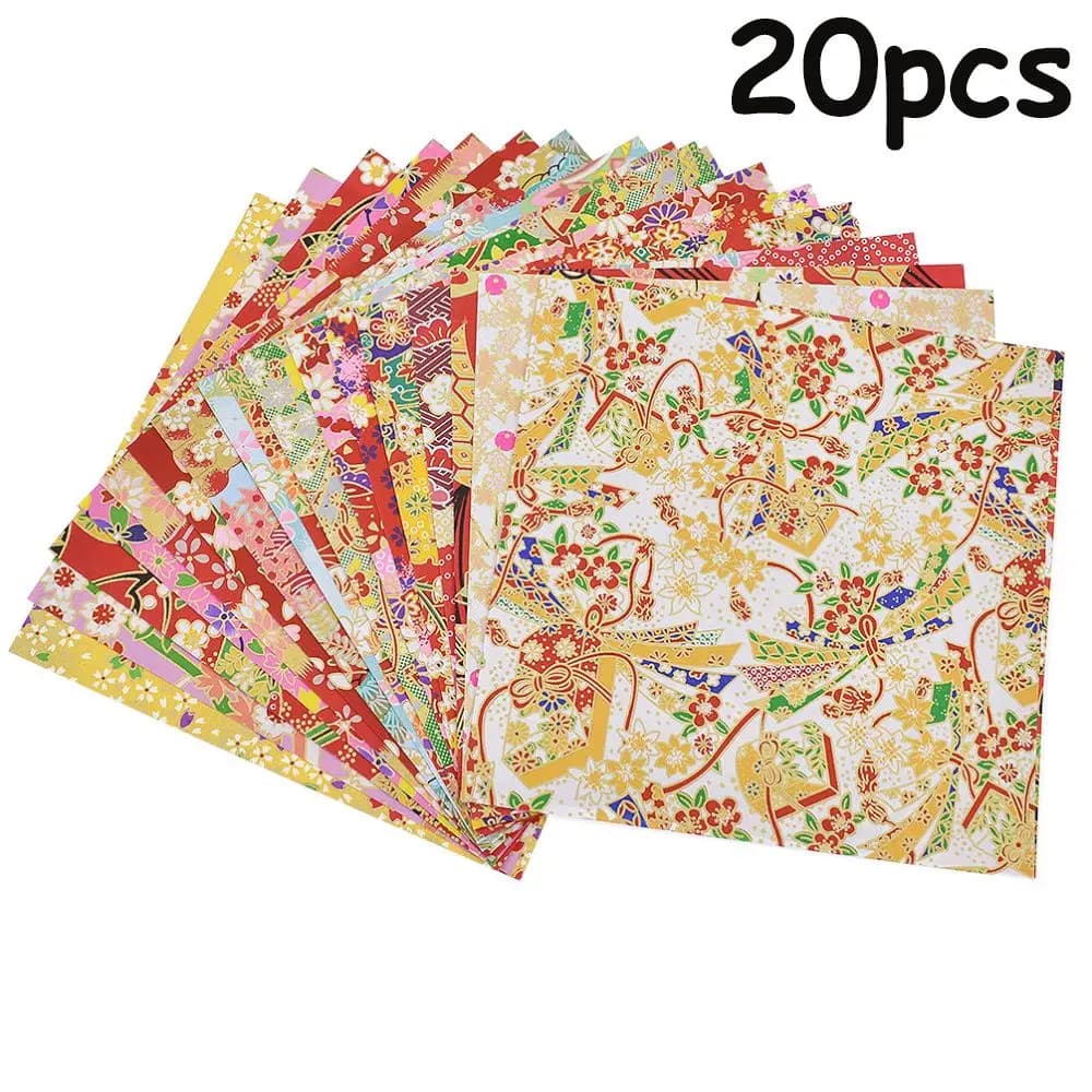 Japanese Style 20pcs/pack Folding DIY Decorative Flower Handmade Craft Paper Origami Scrapbook Decor