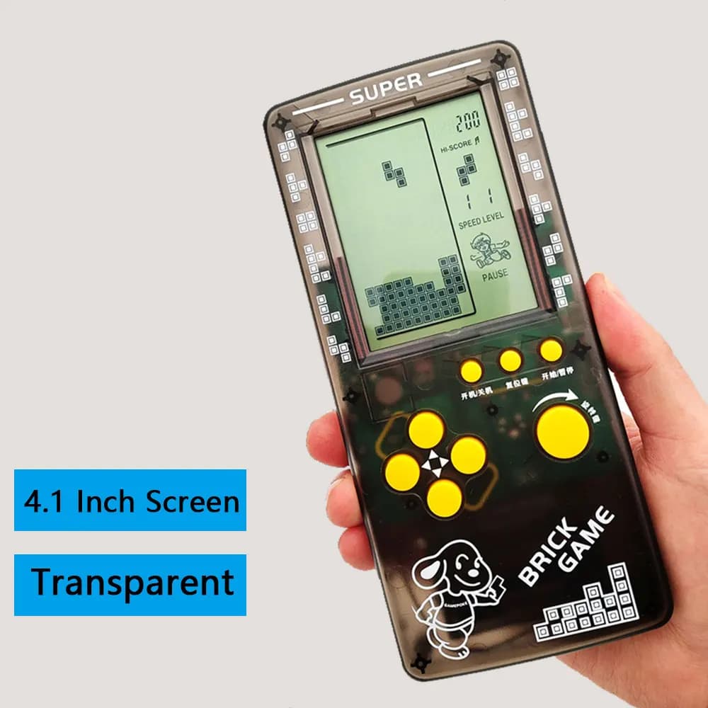Nuovo schermo grande da 4,1 pollici Tetris Console di gioco Nostalgico Retro Console portatile per bambini Puzzle per bambini Giocattoli Puzzle per il tempo libero