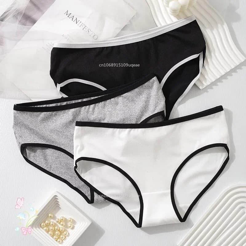 Nuove mutandine da donna a vita media in cotone solido semplice intimo sportivo slip da ragazza confortevole lingerie femminile traspirante