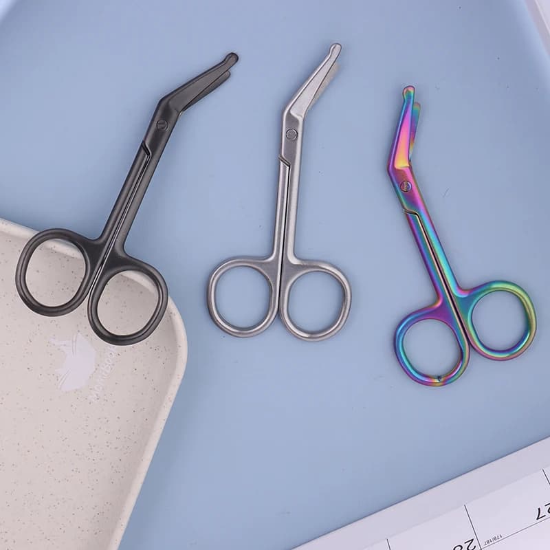 Forbici per garze in acciaio inossidabile da 11 cm, forbici chirurgiche per medicazioni, forbici per gesso domestico, forbici per infermieri