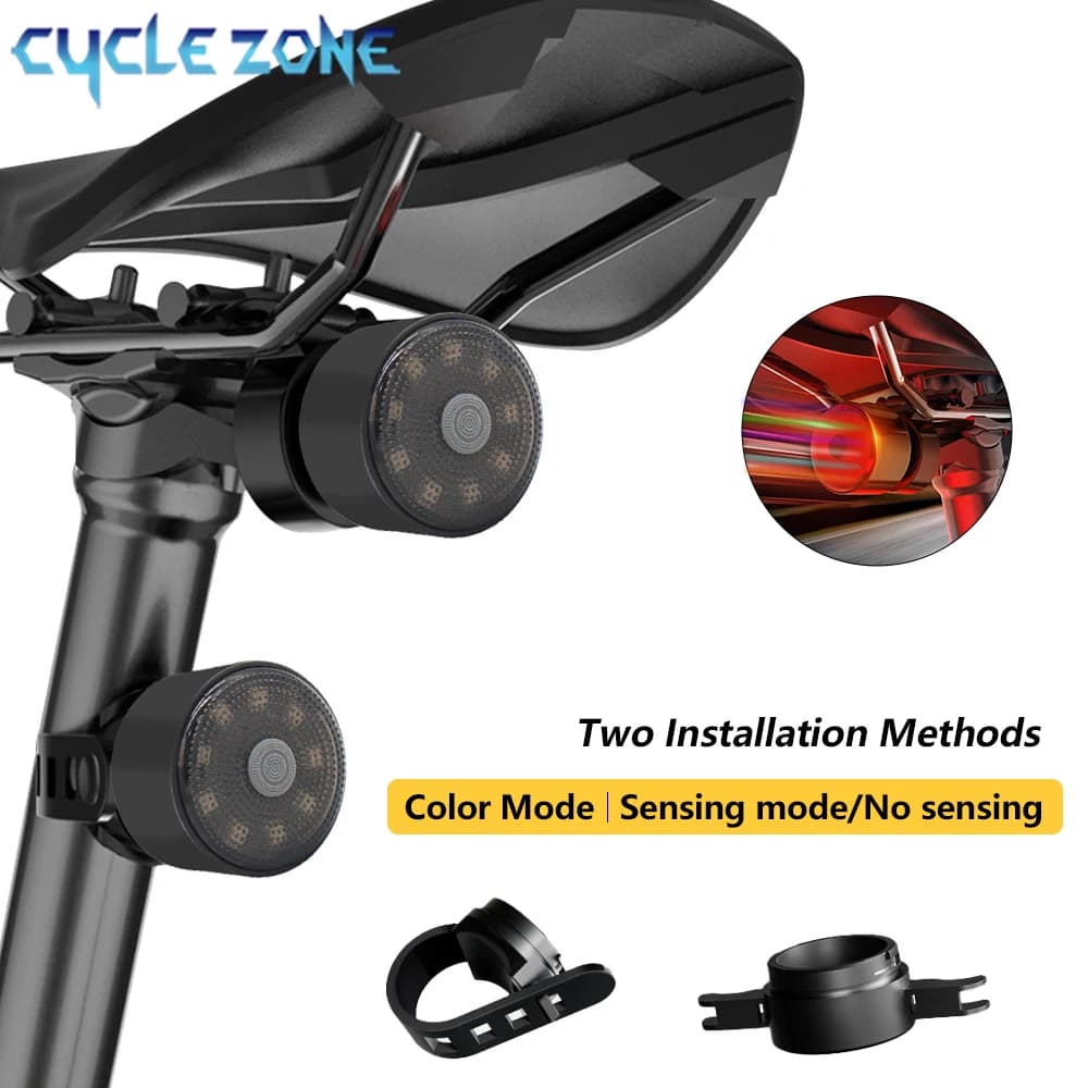 Fanale posteriore per bici intelligente - Rilevazione freno LED ricaricabile Luce posteriore per ciclismo Luci di sicurezza Accessori fanali posteriori per bicicletta