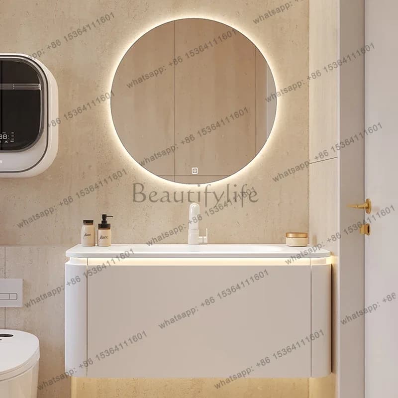 LSLight Bathroom Cabinet Wooden Waterproof Wall Mounted Bathroom Cabinet Mirror Vanity Mobile Per Bagno Home Furniture Modern