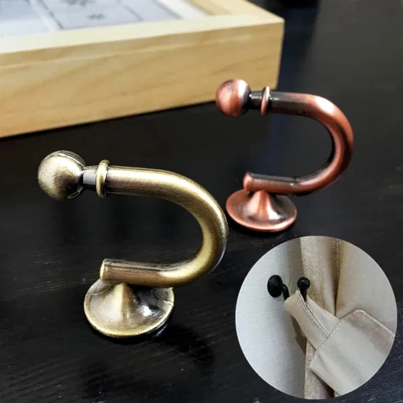 1 ganci per tende in metallo montati a parete, ganci decorativi per tende da tendaggi