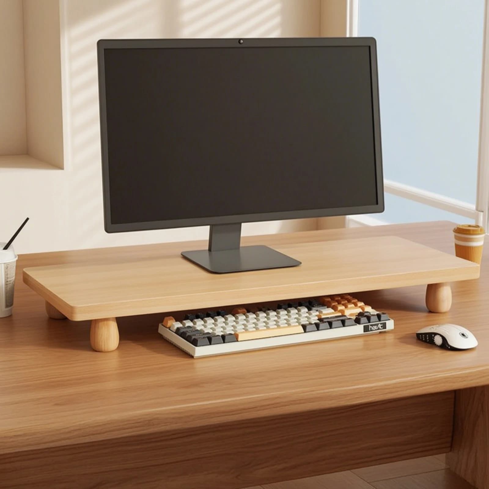 Monitor Stand Riser Ergonomic Monitor Stand Desk Shelf Multi-Functional Stable for Professionals, Home Office