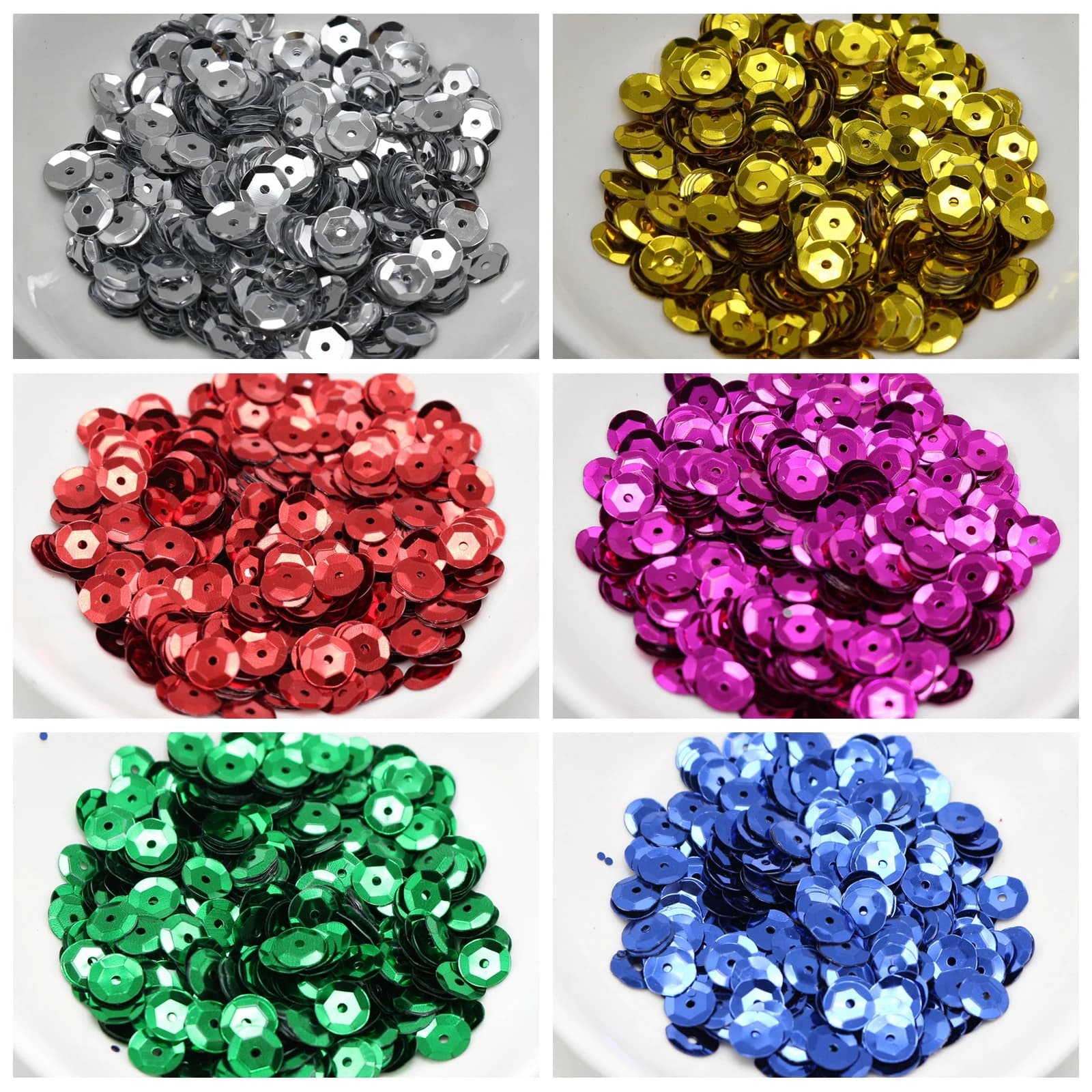 3000 colori misti 8 mm COPPA rotonda con paillettes sciolte Paillettes cucito artigianale di nozze