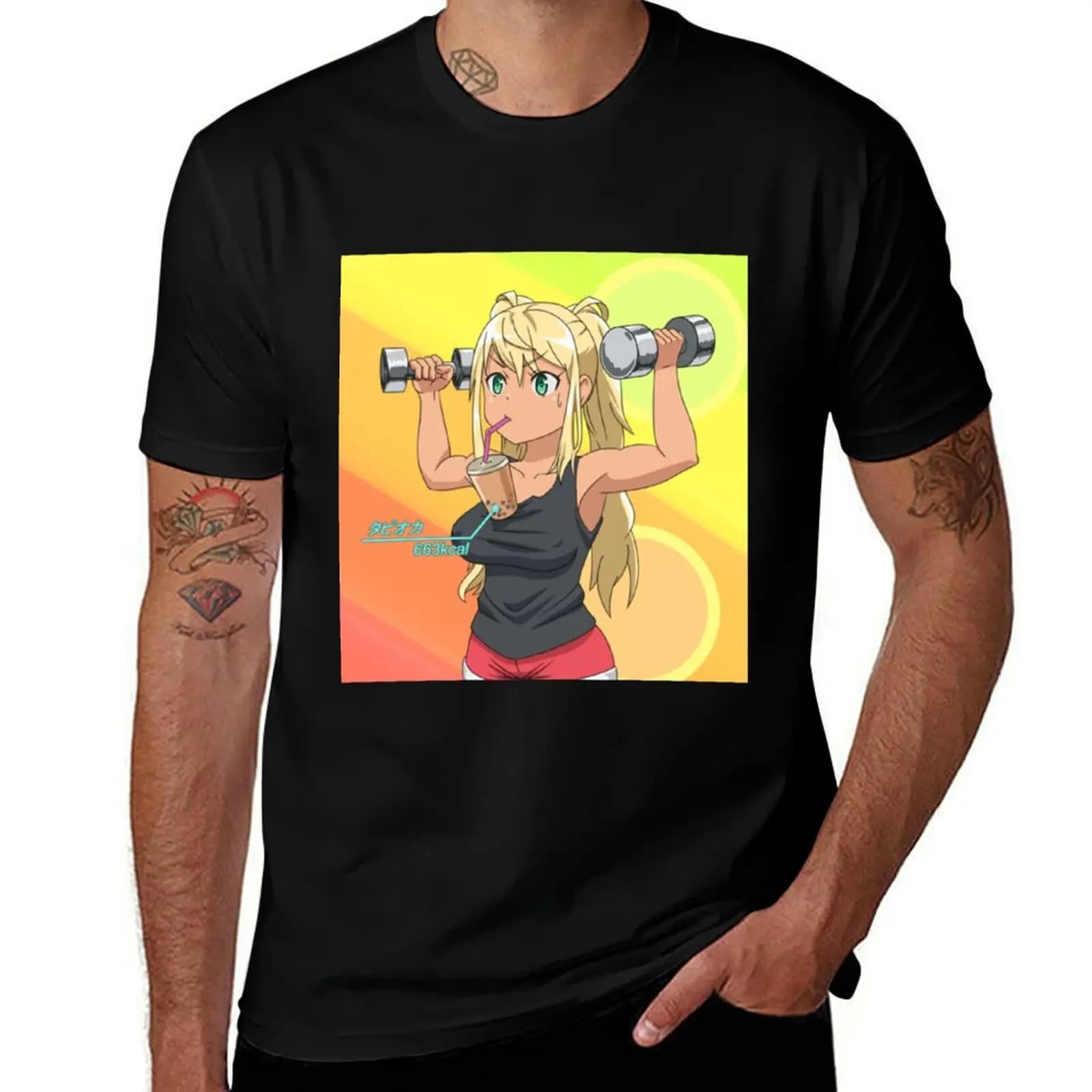 Hibiki Dumbbell Moteru? Nan-Kilo Boobs T-shirt, elasticized and comfortable t-shirt