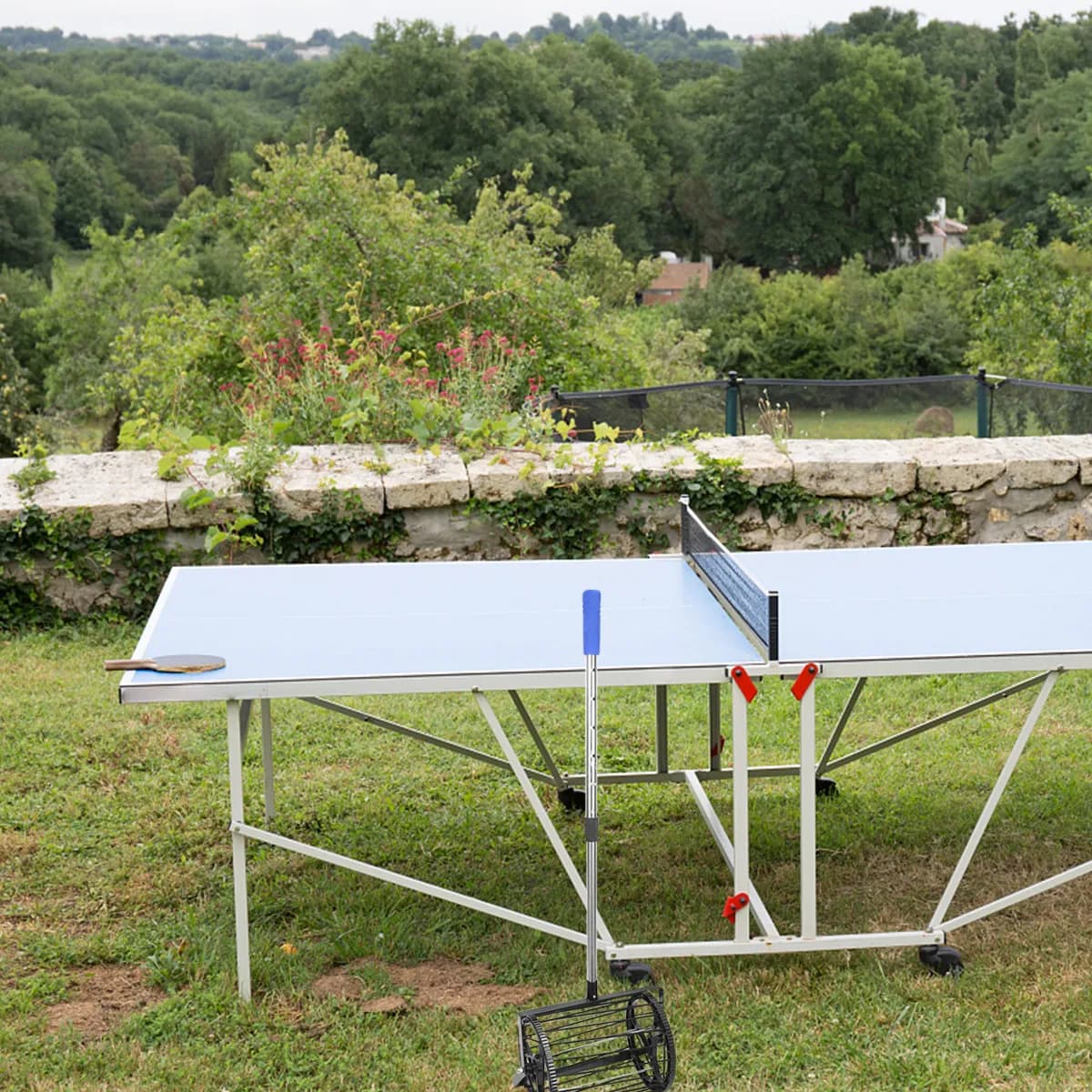 Raccoglitore di Palline da Ping Pong a Tamburo, 1 Pezzo, Regolabile, Ergonomico, Leggero, con Rullo per Allenamento, Risparmia Tempo, Raccoglie 125 Palline