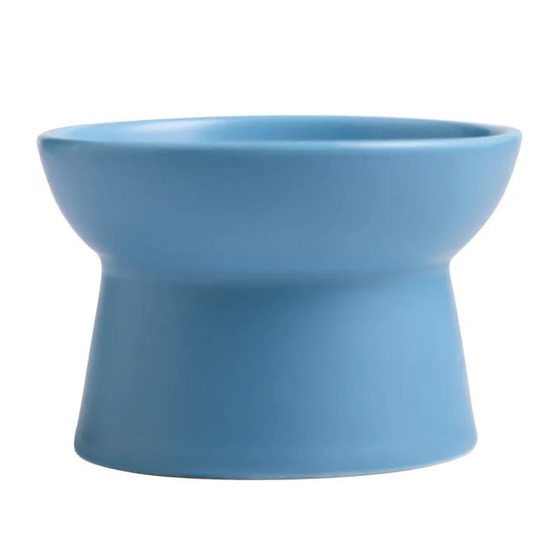 Ciotola per cibo per piedi alti in ceramica per mangiatoia per gatti a strisce con protezione per il collo Piatto per acqua per animali domestici Ciotola per cani Forniture per animali domestici