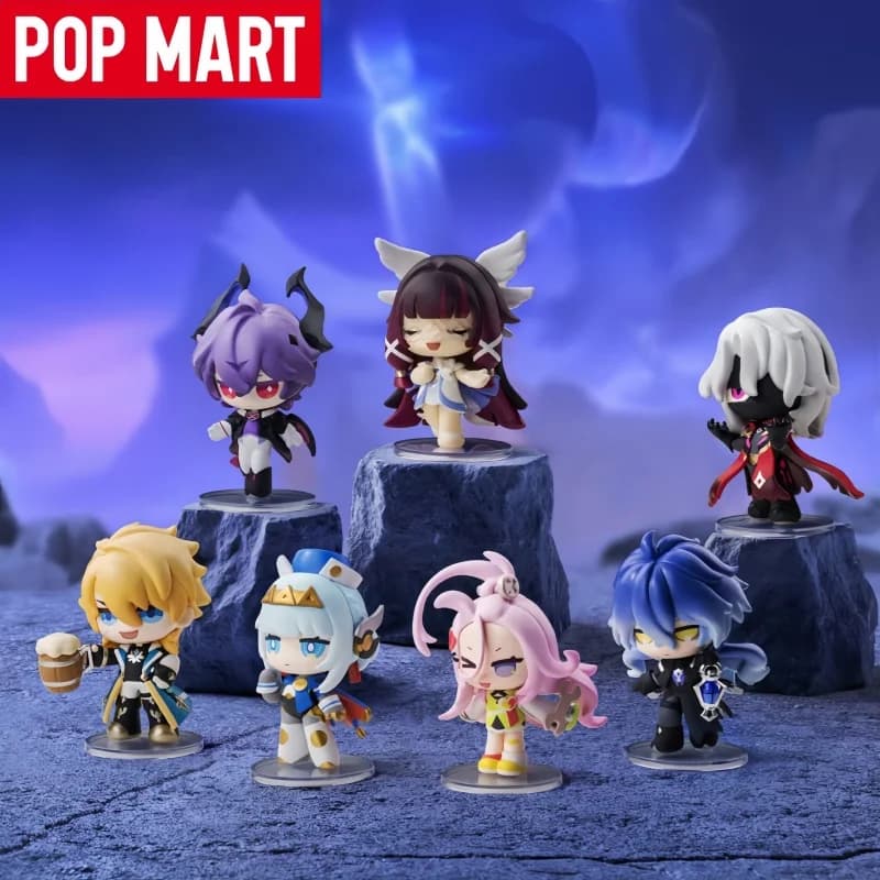 Hot POP MART Genuino Genshin Impact Q Versione Mini Serie Blind Box Figura Anime Personaggio del gioco Giocattolo da collezione Regali di compleanno
