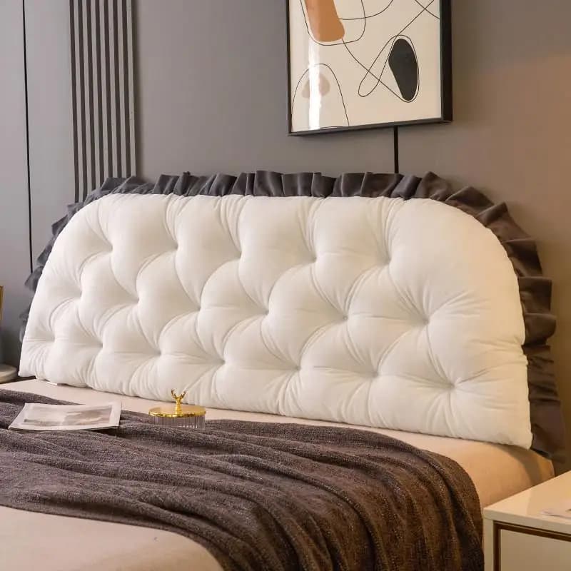 Cuscino Lombare Moderno e Semplice per Comodino, Morbido Poggiatesta in Peluche Trapuntato, Antiurto per Letto in Legno Vero, Ideale per Dormitorio