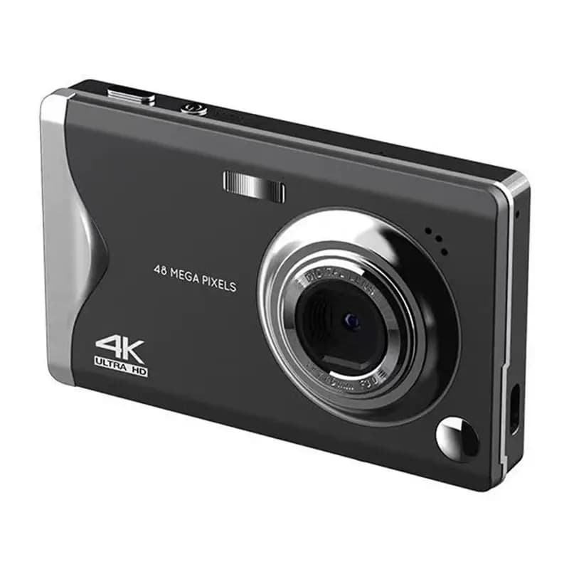 Fotocamera digitale HD 4K Fotocamera con messa a fuoco automatica con ampio schermo da 3 pollici Fotocamera digitale portatile per la bellezza Registratore fotografico da viaggio Facile da usare Nero