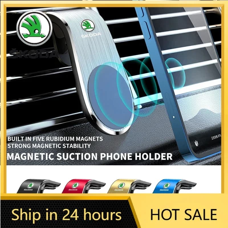Supporto Magnetico per Telefono a Forma di L per Auto SKODA 2026, Compatibile con Fabia, Superb, Yeti, Octavia, Rapid, Kodiaq, Mk3, A4, A6, A