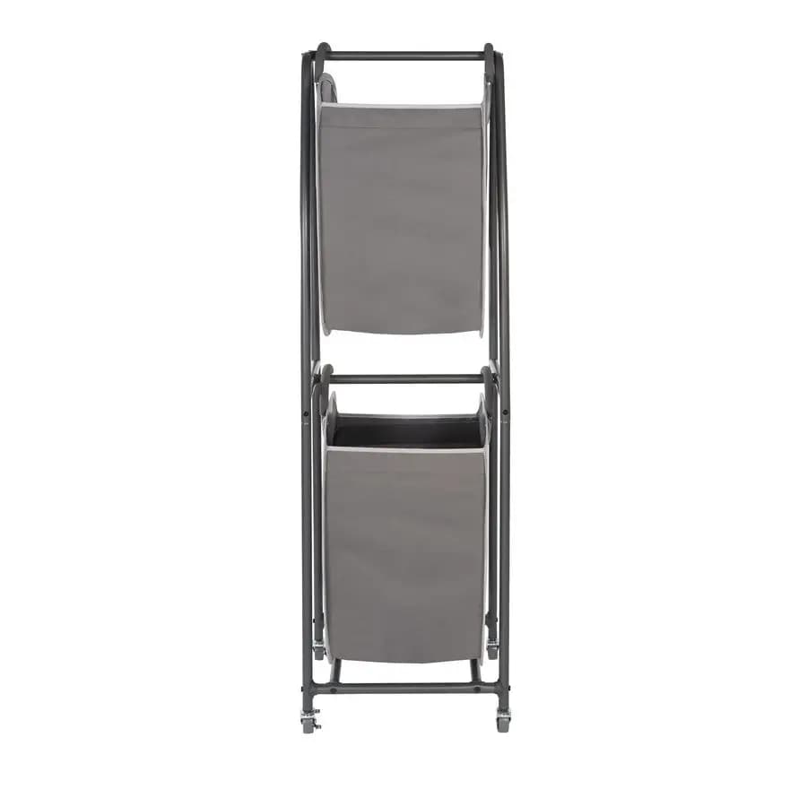 2-level whiteboard with wheels, 2 white bags for dirty clothes, towels, blankets, bathroom