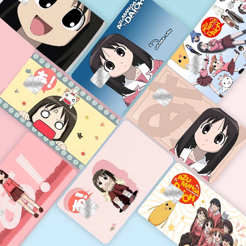 Azumanga Daioh Osaka Ayumu Gioco Anime Pellicola adesiva Custodia in pelle per piccola grande senza chip Debit Carta di credito Lato anteriore